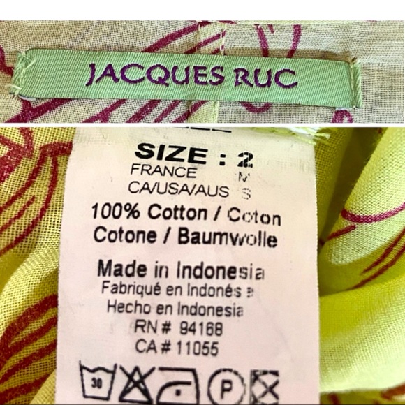 Jacques Ruc 2 Piece Chartreuse Maroon Floral Gauzy Layered Oversized Dress - Picture 16 of 16